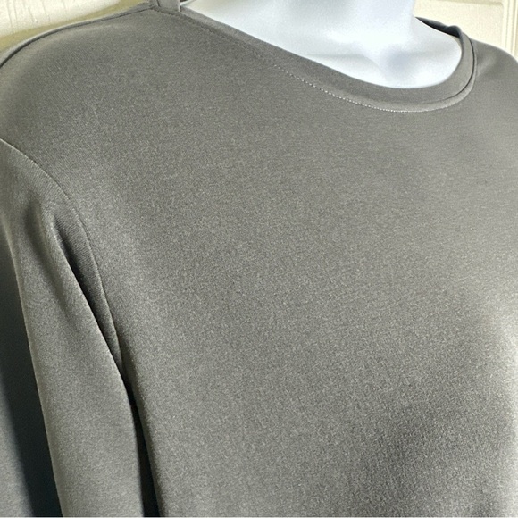 Eileen Fisher XXS 100% Silk Crepe Tunic Asymmetrical Blouse Top Long Sleeve Fall - Picture 9 of 13